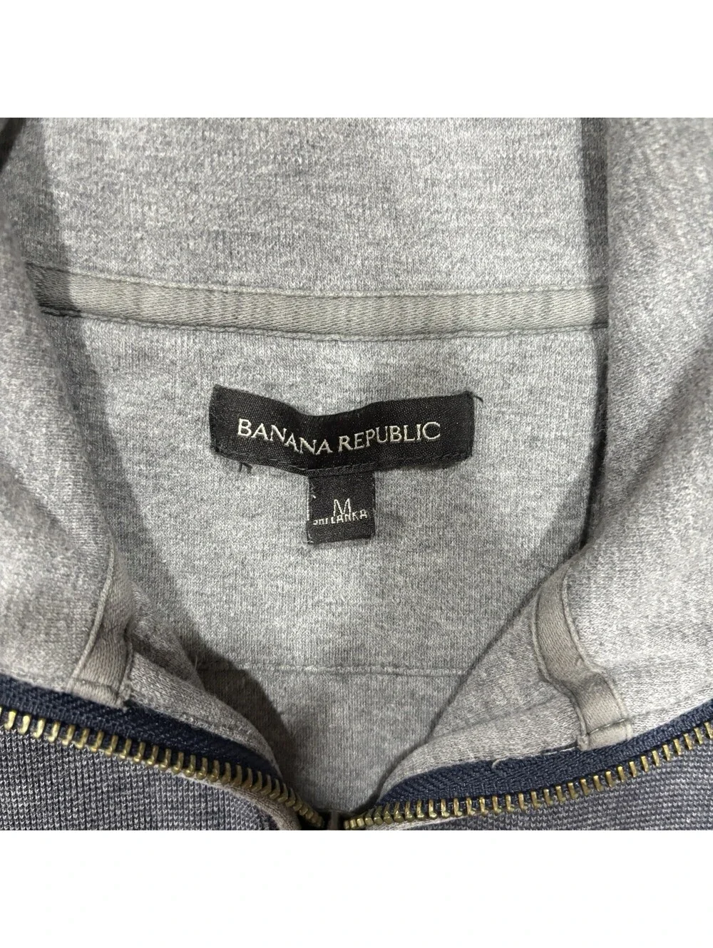 Banana Republic Quarter Zip PulloverMens Medium Gray Lightweight Sweater